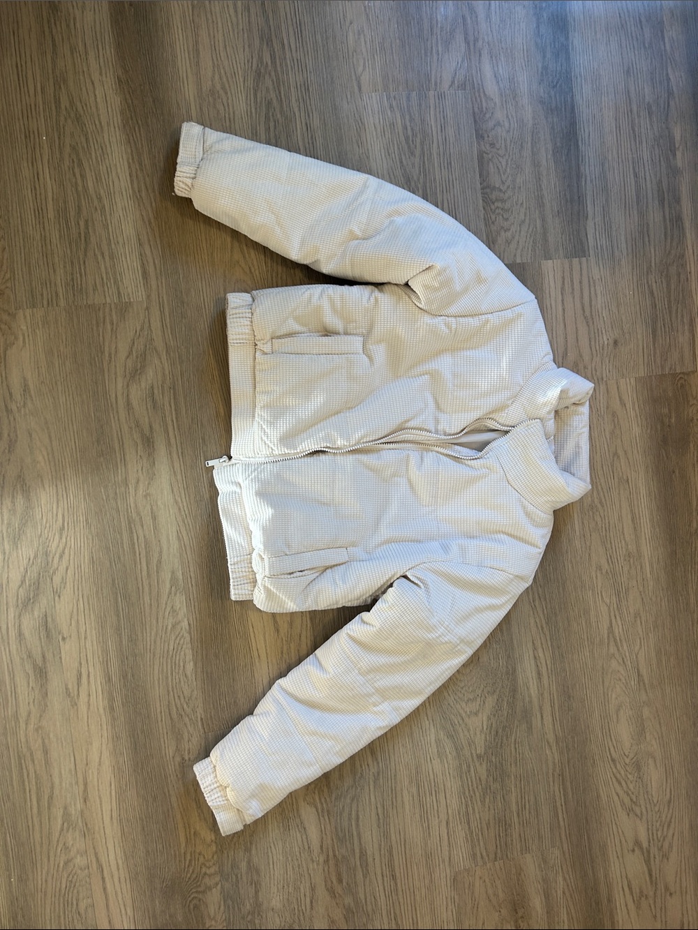 VILA Cream Light Quilted Puffer Jacket